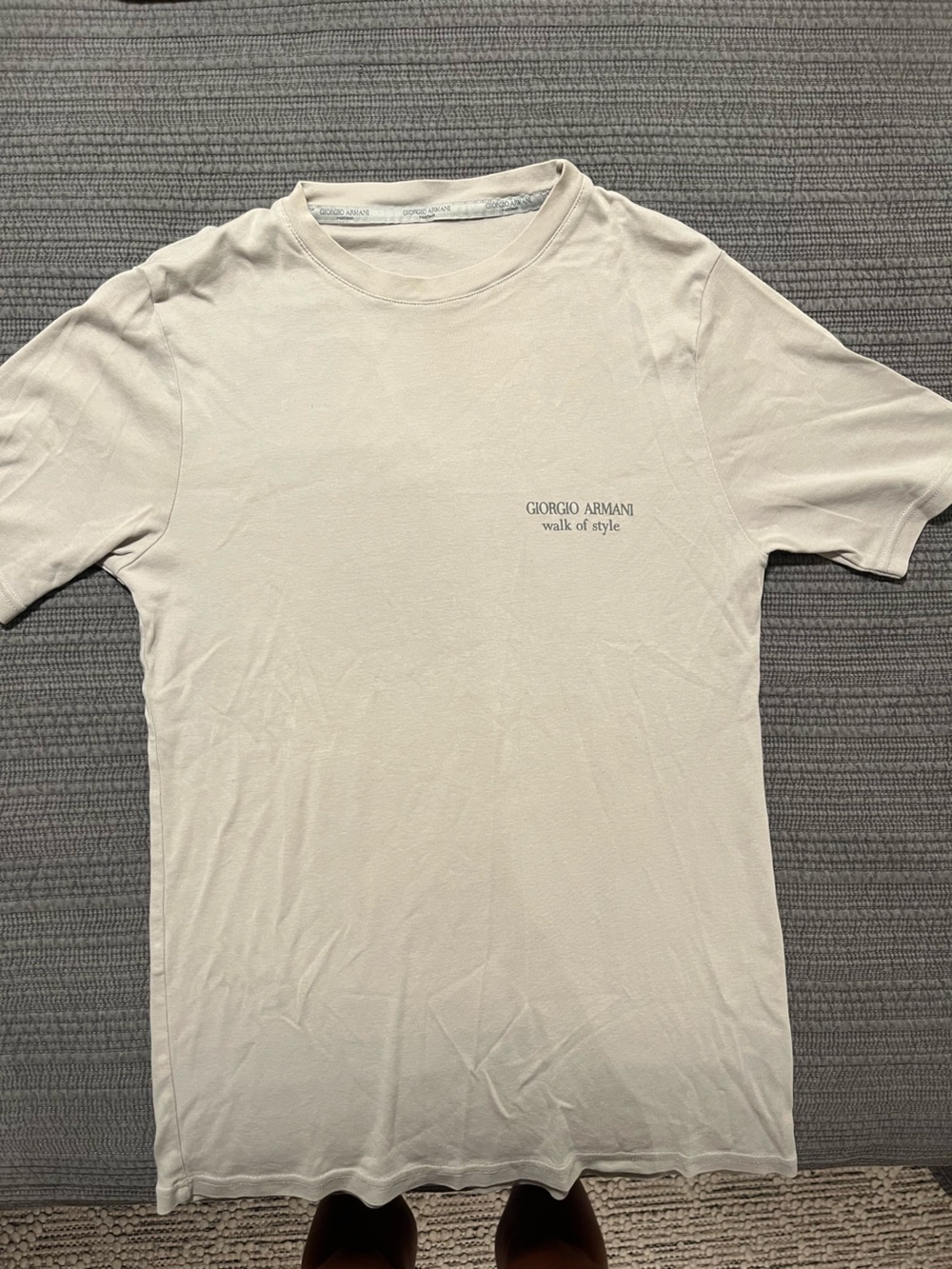 Giorgio Armani Men's Cream Logo T-Shirt